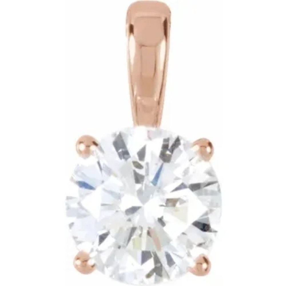 ROLORD 18k white gold pendant 4 prongs set with 2ct round  cut moissanite - Picture 3 of 13